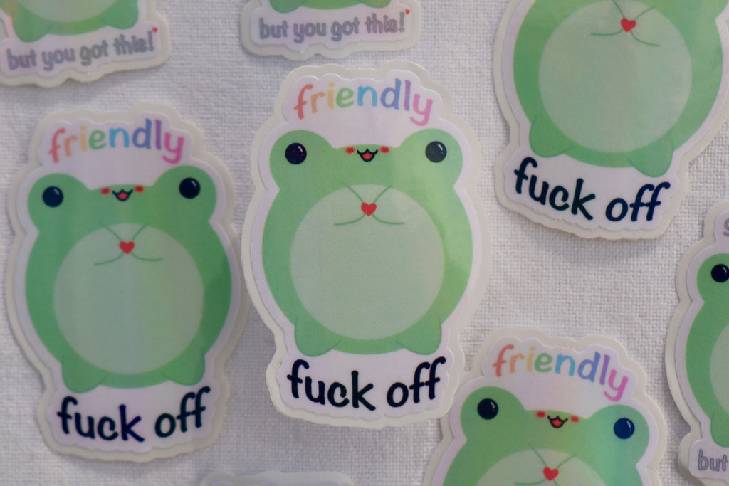 Sticker friendly fck off Frosch