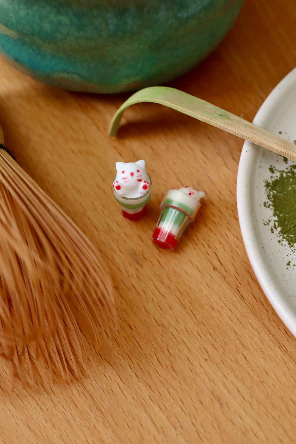Schlüsselanhänger/Magnet Strawberry Matcha Katze