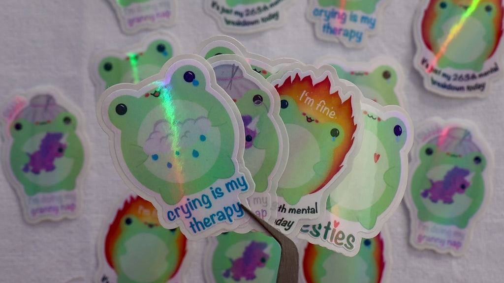Sticker Crying Frosch